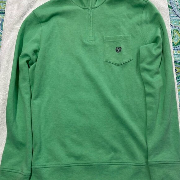 Chaps Green Shirt with Blue Trim medium - Picture 2 of 4